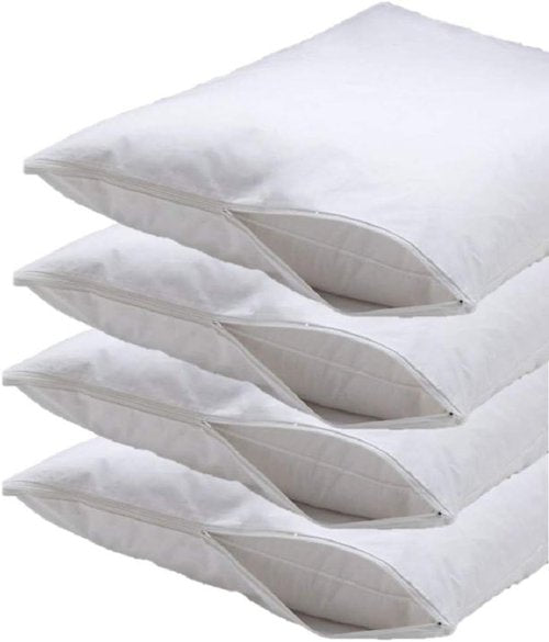 Deluxe Zippered Vinyl Pillow Covers by [Brand Name] - Waterproof Protectors for Standard 20"x29" Pillows | Ideal for Home, Hotel & Hospital Use