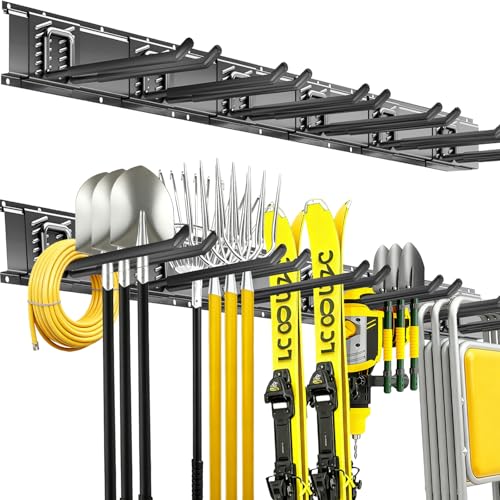 48-Inch Heavy Duty Garage Tool Organizer Wall Mount Steel Rack