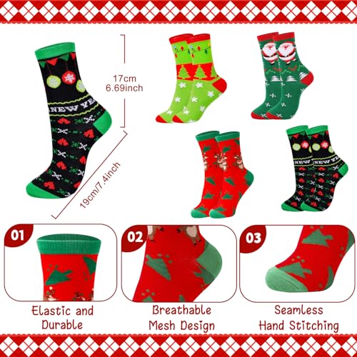 MGparty 8-Pack Christmas LED Beanie Hat and Socks Set