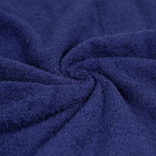 Amazon Basics 6-Piece 100% Cotton Towel Set - Navy Blue