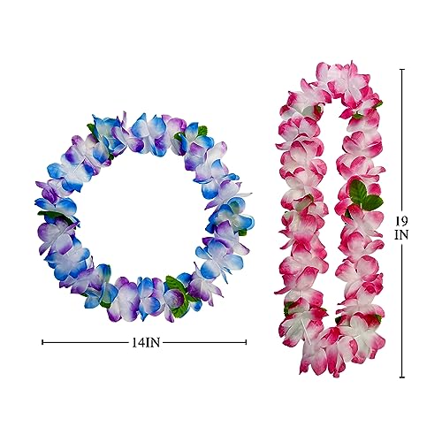 Bulk Hawaiian Leis - 6 Count Tropical Party Necklaces