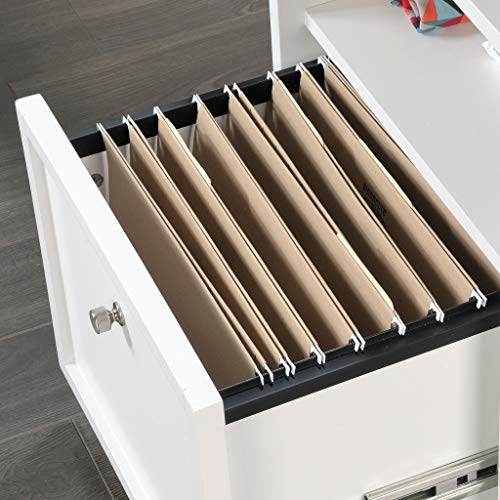 Modern Craft Table with Storage, White Work Desk for Sewing and Scrapbooking