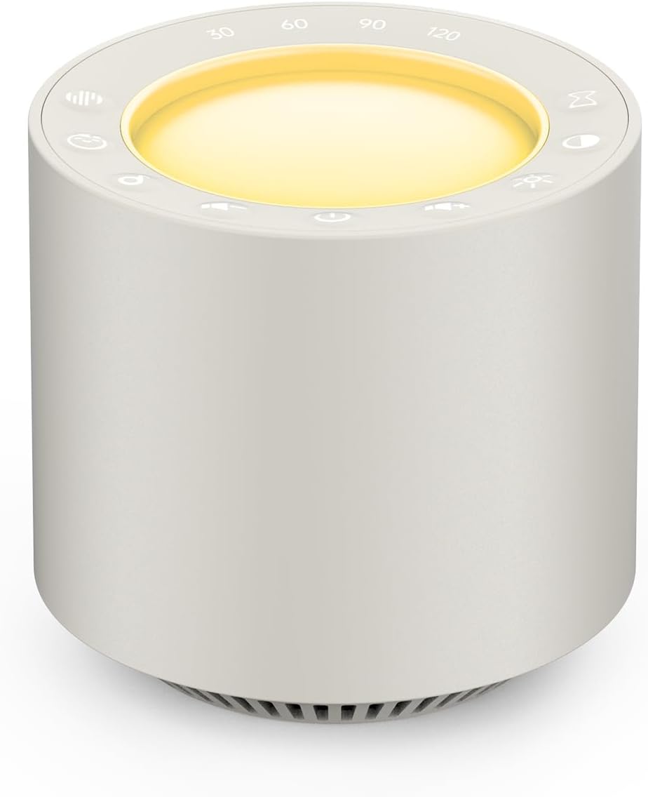 Skiennix White Noise Sound Machine - Red Light Therapy with 38 Soothing Sounds & Dimmable Night Light