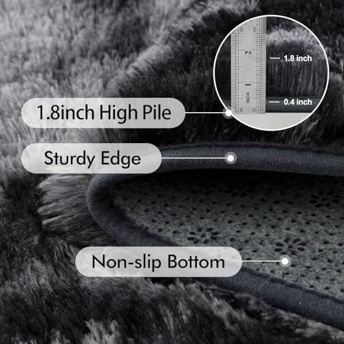 6x9 Ft Shag Area Rug, Ultra Soft Fluffy Tie-Dyed Carpet for Living Room