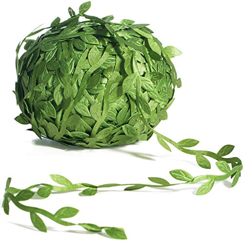 265 Ft Artificial Leaf Ribbon, Olive Green Vine Trim for DIY Crafts