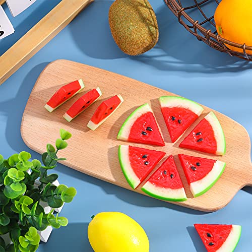 18 Pieces Mini Fake Watermelon Slices - Realistic Artificial Fruit Decor