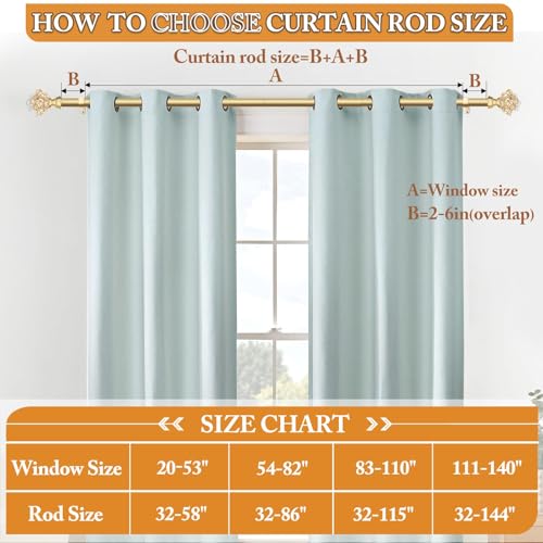 Adjustable Gold Single Curtain Rod with Diamond Finials, 32 to 58 Inch