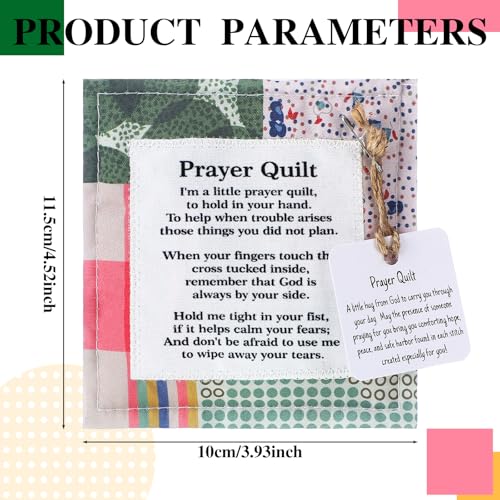 2-Pack Mini Pocket Prayer Quilts with Hidden Cross - Encouragement Gifts