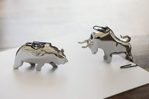 Bull & Bear Paper Clip Holders Set