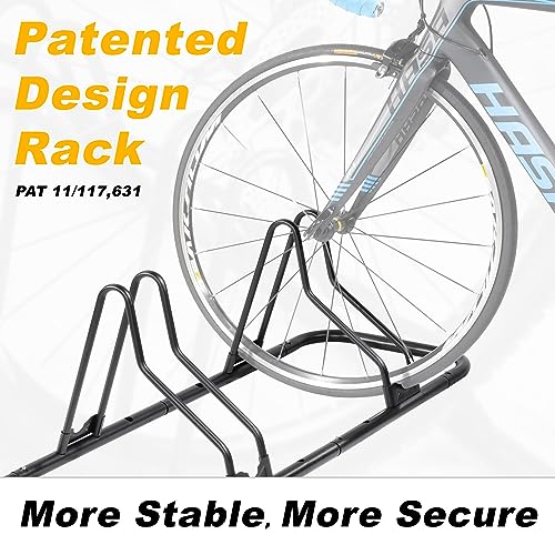 6-Bike Floor Parking Rack Stand for Mountain and Road Bikes Garage Storage