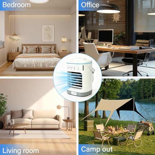Portable Air Conditioner 900ml Mini Cooler Fan with 4 Speeds and Timer