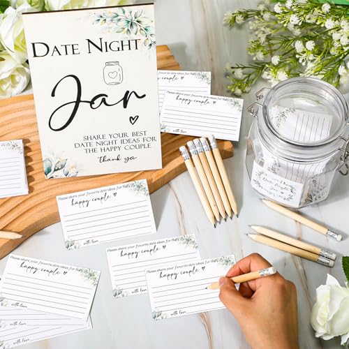 114-Piece Bridal Shower Date Night Game Set with Jar, Cards, and Pencils