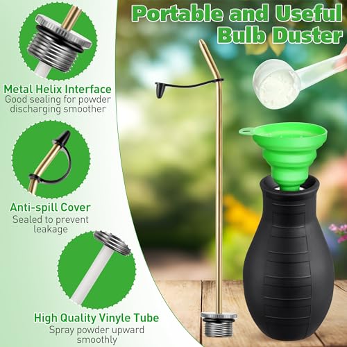 Diatomaceous Earth Powder Duster - 8 oz Garden Bulb Applicator with Brass Nozzle