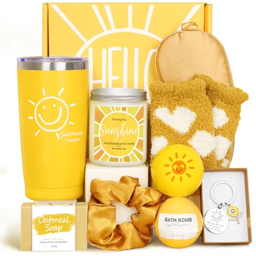 Sunshine Gift Basket for Women - 10-Piece Self Care Spa Wellness Box
