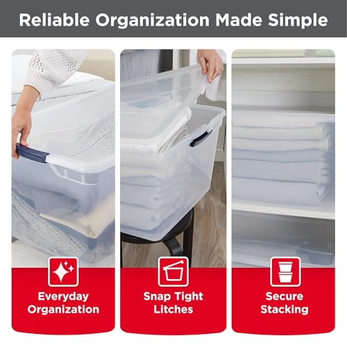 Clear Storage Bins with Lids 71 Quart 4-Pack Stackable