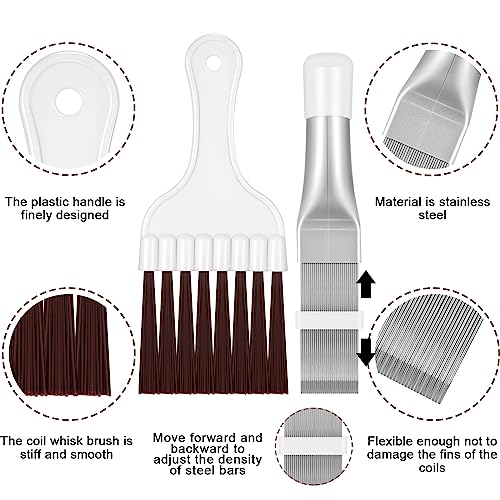 Air Conditioner Condenser Fin Comb and Coil Cleaning Brush Set