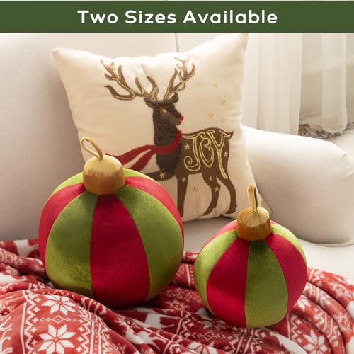 Ashler Green Bell-Shaped Velvet Holiday Pillow 8.5x8.5 Inch Christmas Decor