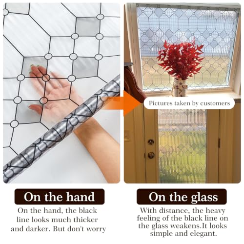 Frosted Reeded Glass Window Privacy Film, 17.5"x78.7"