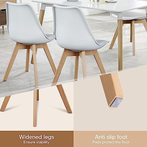 PU Leather Dining Chairs Set of 4 - Mid-Century Modern Side Chairs