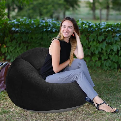 2-Pack Inflatable Bean Bag Chairs, Portable Blow Up Lounge Sofa for Outdoors