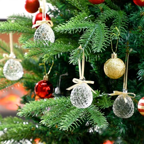 CroBlissful 4-Pack Crystal Pinecone Christmas Ornaments 1.97" Glass Holiday Decor