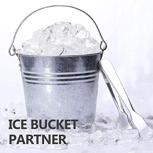 TRUSBER 1 Pack Stainless Steel Ice Tongs 6.7 Inches for Ice & Food Serving