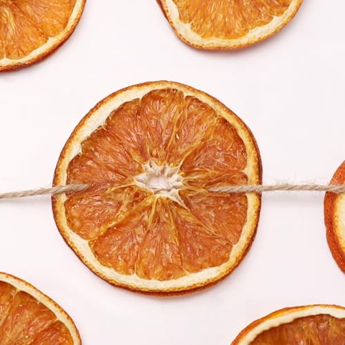 10 Ft Dried Orange Slice Garland for Christmas Decor, Rustic Holiday Wreath