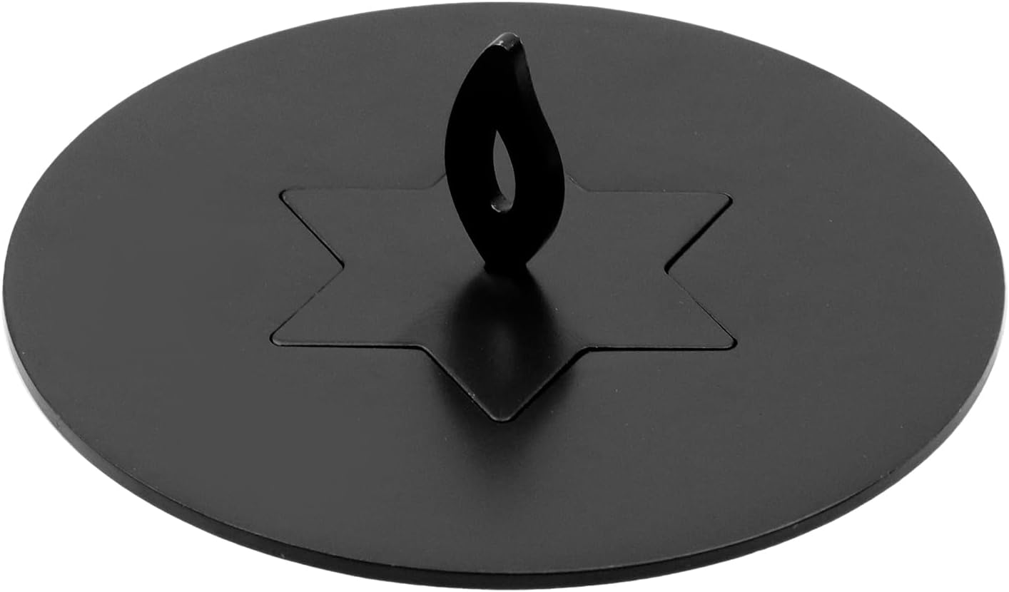 Skiennix Black Candle Jar Topper - Stainless Steel Star Covers for 3.15" Round Scented Candles | Perfect for Spa & Meditation