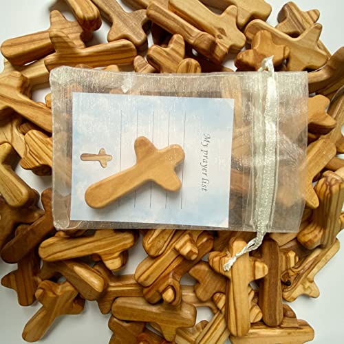 30-Piece Small Olive Wood Holding Crosses, 2.56in Portable Prayer Pocket Cross