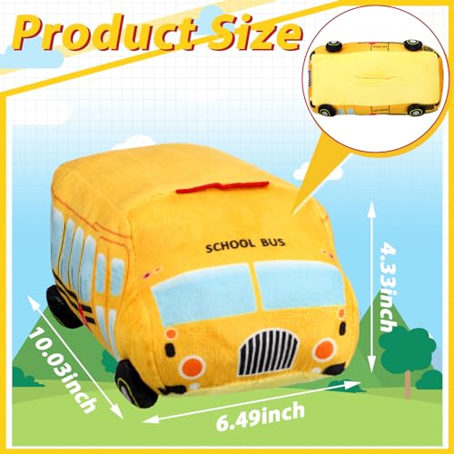 Plush School Bus Tree Topper - 10-Inch Back to School Classroom Decor