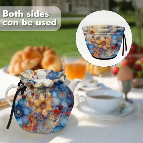 Floral Insulated Teapot Cover, Cotton Tea Cosy for Kitchen Kettle