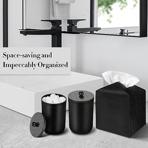 10-Piece Matte Black Bathroom Accessory Set with Trash Can & Tissue Holder
