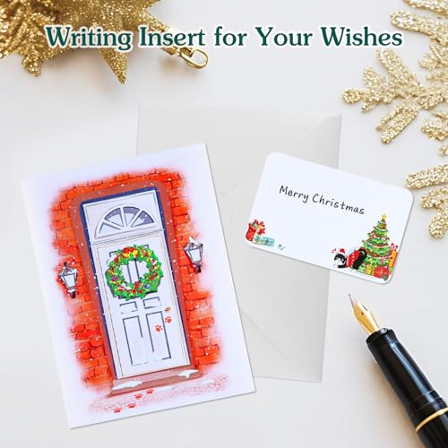 DISJOURNEY Tuxedo Cat 3D Pop Up Christmas Card with Envelope - 6 x 8 in (Variation: 62-Christmas Cat)