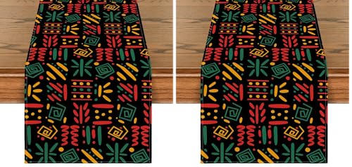 13 x 72 Inch African Tribal Juneteenth Table Runner Pack of 2 - Home Decor