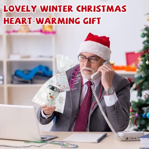 12oz Christmas Snowman Wink Soup Cups with Lids, Tags & Treat Bags - Pack of 150