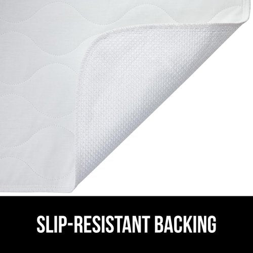 GORILLA GRIP Washable Underpads - Waterproof Reusable Incontinence Bed Pads, 52x34, Heavy Absorbency, White
