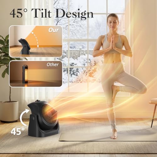 2-in-1 Portable Space Heater and Desk Fan Combo for Home Office