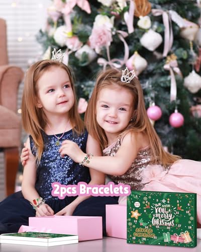 DIY Charm Bracelet Advent Calendar 2025 - 24 Day Jewelry Making Kit for Girls