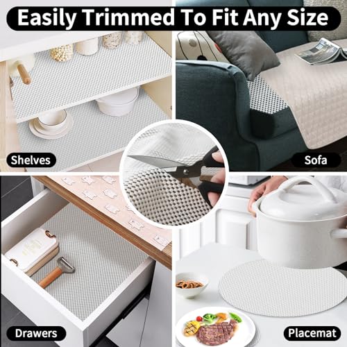 Non-Slip Rug Pad 5x7 Ft, Thick Anti-Skid Carpet Gripper for Hard Floors