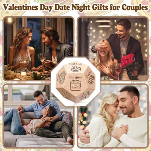 Food Dice Stocking Stuffers for Men Women - Family & Couples Game