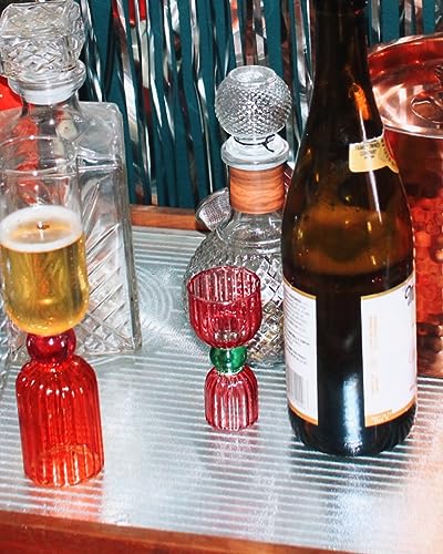 Ban.do Pink & Green Glass Cocktail Jigger - Double Shot Measuring Tool