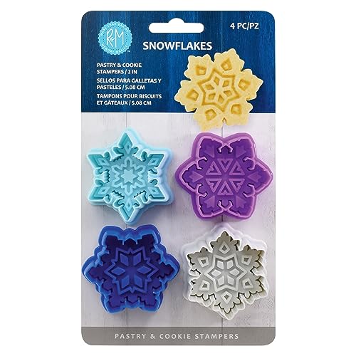 Snowflake Cookie Cutter Set 4 × 2in – Assorted Winter Shapes for Cookies & Pastry