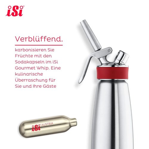 iSi North America CO2 Soda Siphon Chargers, 8.4g Carbon Dioxide - Compatible with Classic SodaMaker & Stainless Steel Soda Siphon, Recyclable Gold Cartridges, Made in Austria (10-Pack)