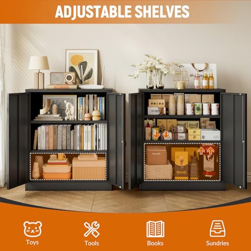 Metal Garage Storage Cabinet, 36-Inch Locking Utility Cabinet with Shelves