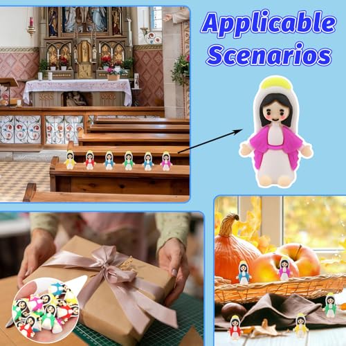 30-Piece Mini Virgin Mary Figurines - Religious Party Favors & Easter Fillers