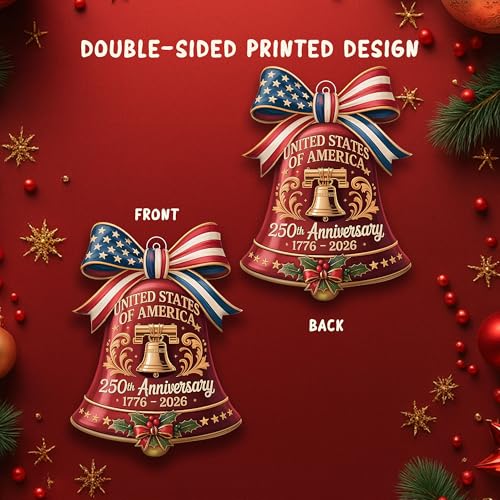 USA 250th Anniversary Liberty Bell Ornament 1776-2026 Patriotic Decor
