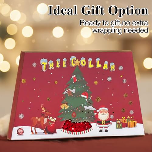 Sequin Christmas Tree Collar 33.5" Large Tree Skirt Ring - Silver Grey