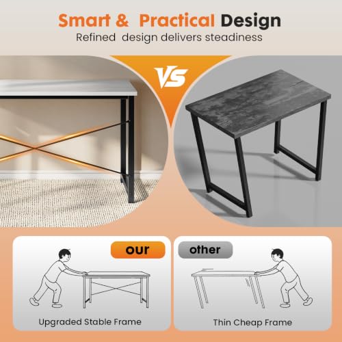 32-Inch Modern Small Computer Desk for Home Office, White Writing Desk