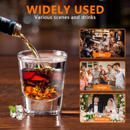 OBTANIM 12 Pack 1.5 oz Clear Shot Glasses with Heavy Base for Bar & Home Use