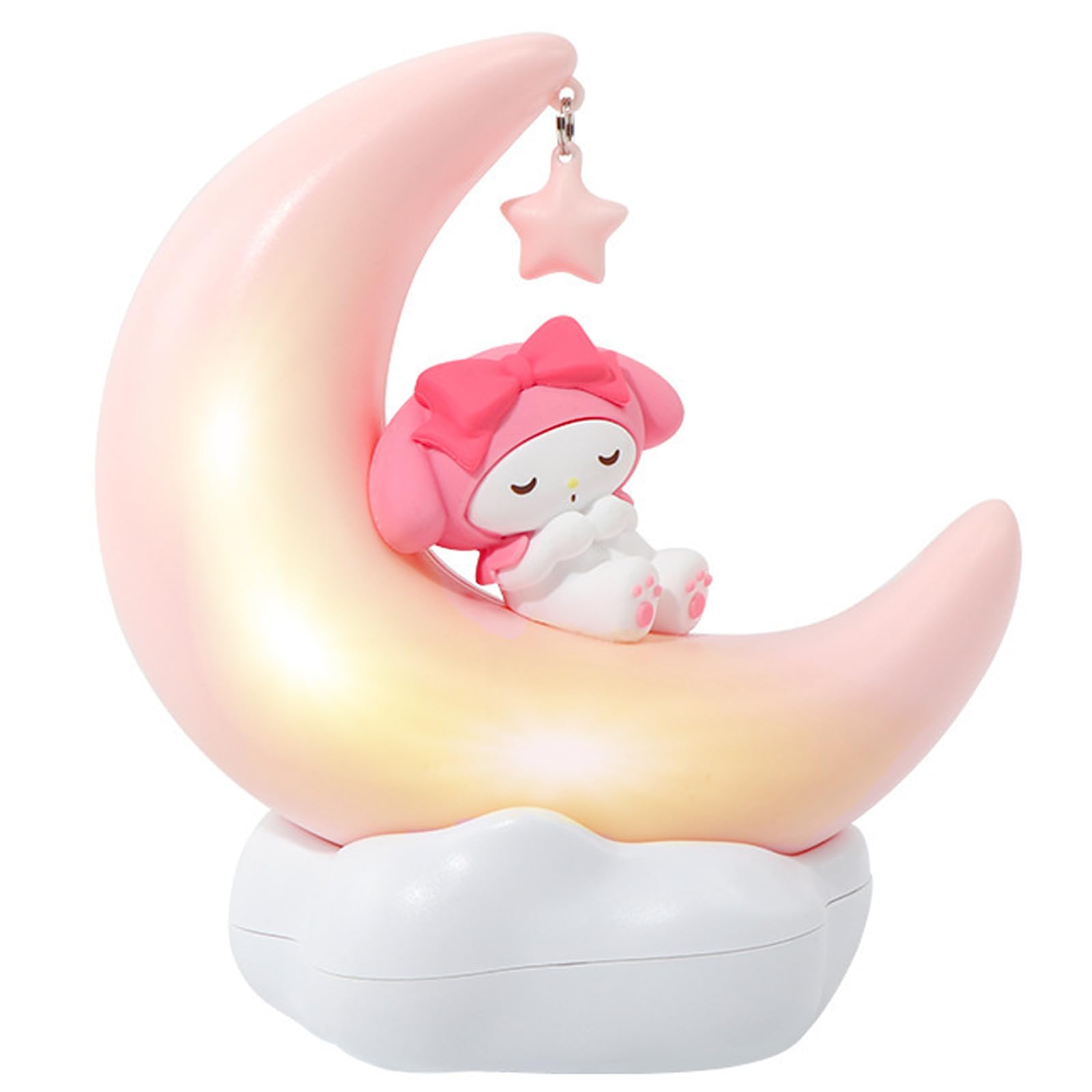 iFCOW Night Light for Kids Cute Anime Character LED Night Light Rechargeable Desk Shelf Ornament Bedside Lamp Crescent Moon Light